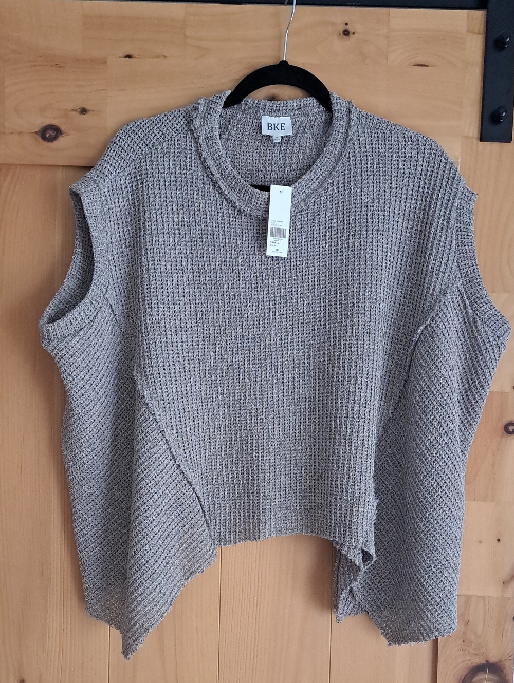 Buckle/BKE Taupe Knit Women's Sweater - Small Sharktooth Top Taupe.